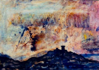 Pintura titulada "Tormenta sobre Mont…" por Enrique Galindo Bonilla, Obra de arte original