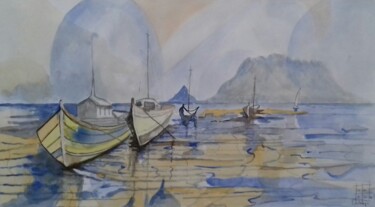 Pittura intitolato "Sul Golfo" da Enzo Cadeddu (Cadenzo), Opera d'arte originale, Acquarello