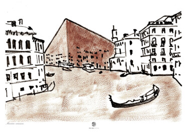 Tekening getiteld "anonimo veneziano" door Enzo Ceglie, Origineel Kunstwerk, Aquarel