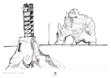 Disegno intitolato "Noi siam venuti al…" da Enzo Ceglie, Opera d'arte originale, Pennarello