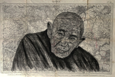 Dessin intitulée "Monk 2" par Erdna Andre, Œuvre d'art originale, Pastel