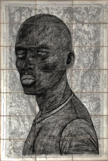 Σχέδιο με τίτλο "5" από Erdna Andre, Αυθεντικά έργα τέχνης, Παστέλ Τοποθετήθηκε στο Ξύλινο φορείο σκελετό