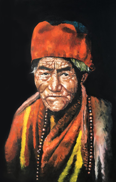 Pintura intitulada "Monk" por Erdna Andre, Obras de arte originais, Óleo