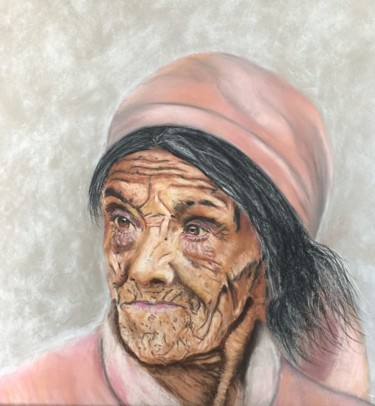 Dessin intitulée "Regard sur le passé" par Erdna Andre, Œuvre d'art originale, Pastel