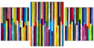 Peinture intitulée "Strings N. 23/10" par Mimi Eres, Œuvre d'art originale, Acrylique