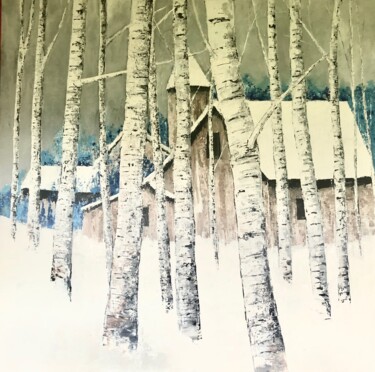 Peinture intitulée "Le hameau perdu" par Eric Bourse, Œuvre d'art originale, Acrylique
