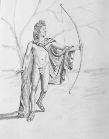 Σχέδιο με τίτλο "Archer" από Eric Garnier, Αυθεντικά έργα τέχνης, Γραφίτης