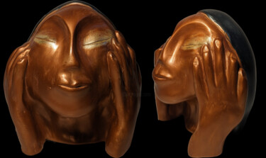 Sculpture intitulée "Africaine" par Eric Grunig, Œuvre d'art originale, Argile