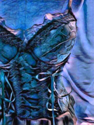 Digital Arts με τίτλο "Blue Corset" από Eric L Vadé, Αυθεντικά έργα τέχνης, 2D ψηφιακή εργασία