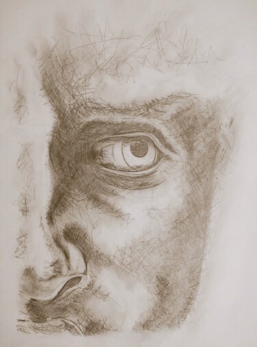 Dessin intitulée "David Stylisé" par Eric L Vadé, Œuvre d'art originale, Crayon