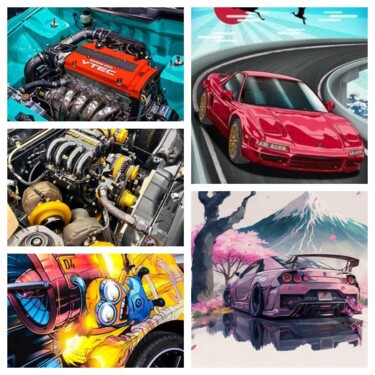 Collages intitulée "Fast Furious Inspir…" par Eric L Vadé, Œuvre d'art originale, Collage numérique