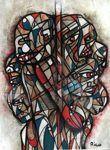 Peinture intitulée "Sans titre - art na…" par Eric Leroy (Rico), Œuvre d'art originale, Acrylique Monté sur Verre