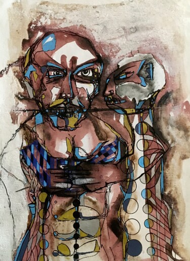 Картина под названием "Le pardon - art bru…" - Eric Leroy (Rico), Подлинное произведение искусства, Акрил