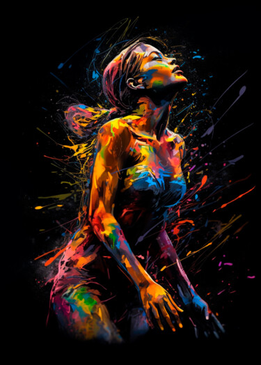 Digital Arts titled "#10 - Splashing Col…" by Eric Lespinasse, Original Artwork, Digital Painting