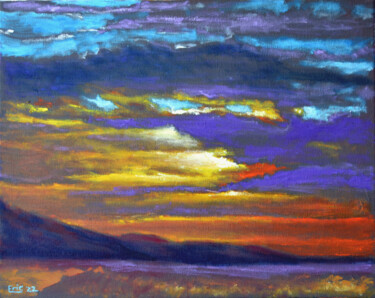 绘画 标题为“Mojave Sunrise” 由Eric Matranga, 原创艺术品, 油 安装在木质担架架上