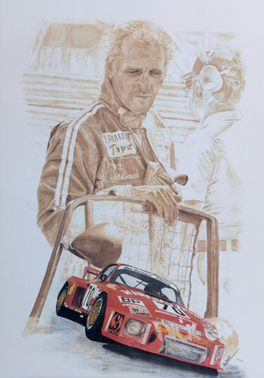 Peinture intitulée "Paul Newman" par Éric Pawlak, Œuvre d'art originale, Pigments