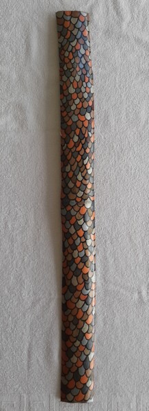 Ζωγραφική με τίτλο "Bambou Snake" από Eric Schauer, Αυθεντικά έργα τέχνης, Ακρυλικό