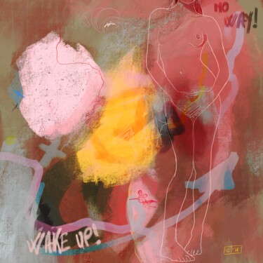 Arts numériques intitulée "Wake up #2" par Eric Stephan, Œuvre d'art originale, Peinture numérique Monté sur Autre panneau r…