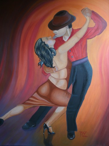 Peinture intitulée "Tango" par Tépaz, Œuvre d'art originale, Huile