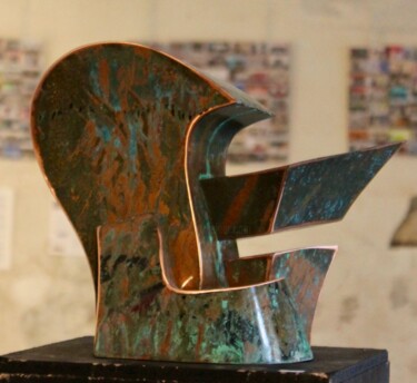 Escultura titulada "L'idée cuivrée" por Eric Vialla (Tweak), Obra de arte original, Metales