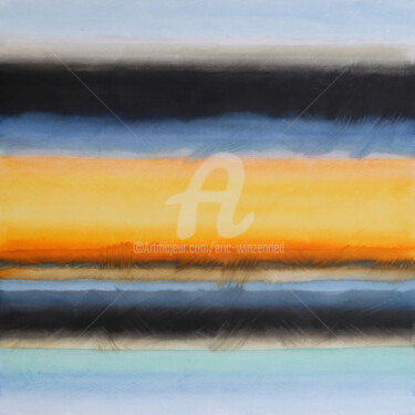 Painting titled "Composition colorée…" by Eric Winzenried, Original Artwork, Watercolor Mounted on Wood Stretcher frame