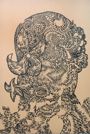Dibujo titulada "Si asile, si couran…" por Eric Boisseau, Obra de arte original, Tinta