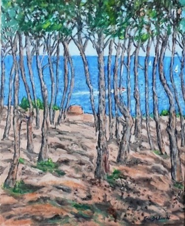 Pintura titulada "Pine Grove" por Eric Delaval, Obra de arte original, Oleo Montado en Bastidor de camilla de madera