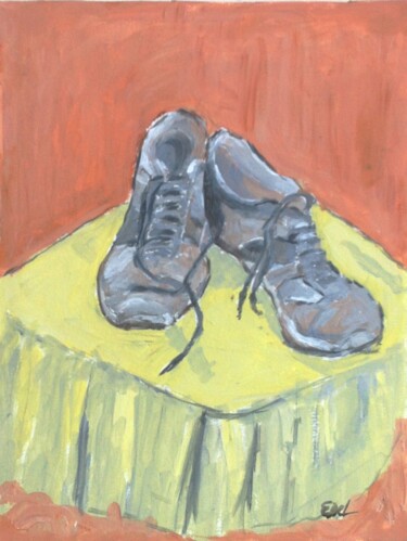 Картина под названием "A pair of shoes" - Eric Delaval, Подлинное произведение искусства, Масло