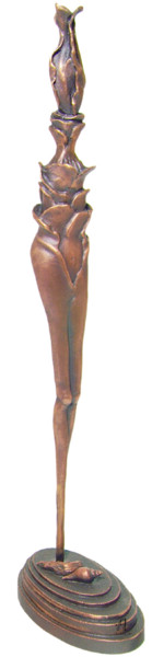 Sculptuur getiteld "Fleur du jour" door Erich Kraft, Origineel Kunstwerk, Bronzen
