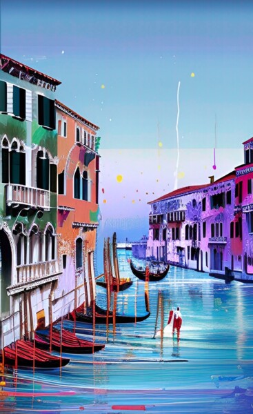 Arte digitale intitolato "Venise (824)" da Erick Philippe (eikioo), Opera d'arte originale, Immagine generata dall'IA
