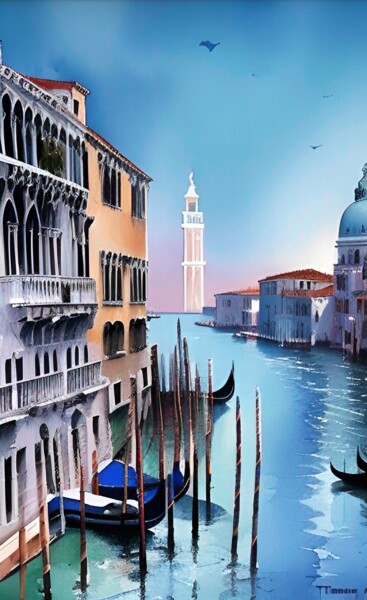 Arte digitale intitolato "Venise (825)" da Erick Philippe (eikioo), Opera d'arte originale, Immagine generata dall'IA