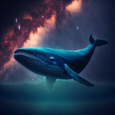Grafika cyfrowa / sztuka generowana cyfrowo zatytułowany „la baleine dans le…” autorstwa Erick Philippe (eikioo), Oryginalna…
