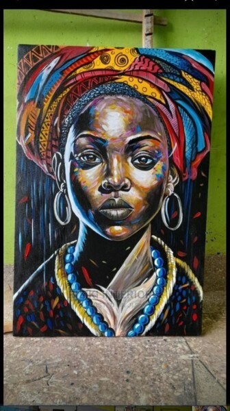 Картина под названием "African beuty" - Erickson Ithongo, Подлинное произведение искусства, Акрил