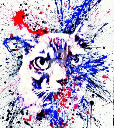 Arts numériques intitulée "Smoky le chat de l…" par Eric Vogel, Œuvre d'art originale, Peinture numérique