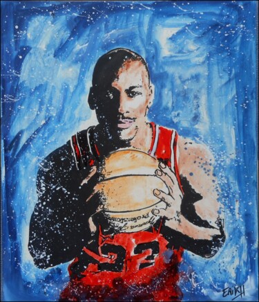 Painting titled "Michael Jordan" by Erik Hils, Original Artwork, Acrylic