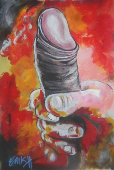 Painting titled "phallus sturb" by Erik Hils, Original Artwork, Acrylic