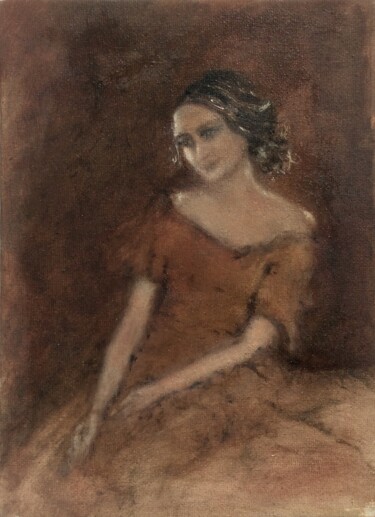 Pintura intitulada "Olga" por Erika Von Gaal, Obras de arte originais, Óleo Montado em Cartão