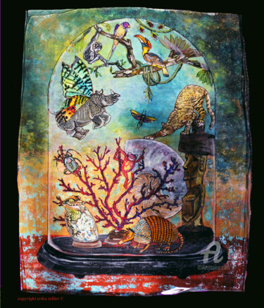 「nature-morte-bien-v…」というタイトルの絵画 Erika Sellierによって, オリジナルのアートワーク, ガラス
