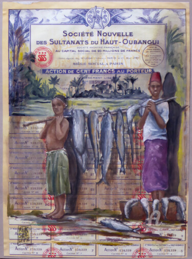 Malerei mit dem Titel "les-onze-poissons.j…" von Erika Sellier, Original-Kunstwerk, Öl