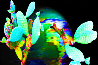 Arts numériques intitulée "l'era dei cactus 6" par Ermanno Ricci, Œuvre d'art originale, Peinture numérique