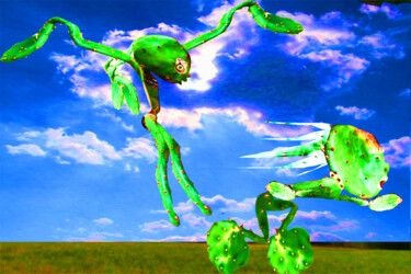 Arte digitale intitolato "l'era dei cactus  36" da Ermanno Ricci, Opera d'arte originale, Pittura digitale