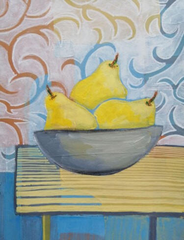 Painting titled "the golden  pears" by Svetlana Ermolina, Original Artwork, Acrylic