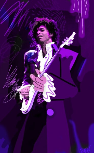 Digital Arts titled "Purple Rain" by Ernesto Rivera Novoa, Original Artwork, Digital Painting