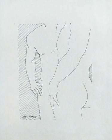Dibujo titulada "torso y dorso" por Erwin Esquivel C, Obra de arte original, Tinta
