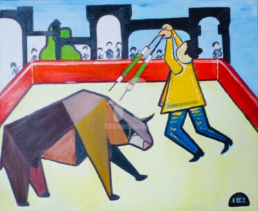 Картина под названием "Bravoure" - Esdez, Подлинное произведение искусства, Масло Установлен на Деревянная рама для носилок