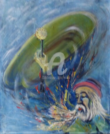 Painting titled "Le venin" by Esdez, Original Artwork, Oil Mounted on Wood Stretcher frame