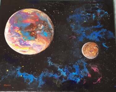 Ζωγραφική με τίτλο "Planètes" από Mario Esposito, Αυθεντικά έργα τέχνης, Ακρυλικό