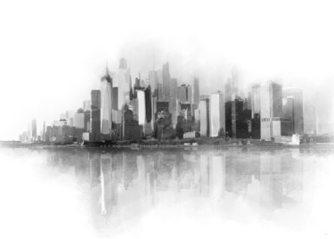 Drawing titled "New York 32 - Série…" by Gérard Esquerre, Original Artwork, 2D Digital Work