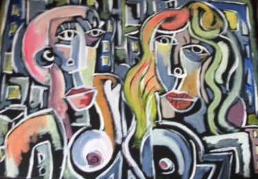 Painting titled "Homme et femme en v…" by Essebe, Original Artwork