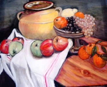 Ζωγραφική με τίτλο "Fruits d'automne et…" από Essia, Αυθεντικά έργα τέχνης